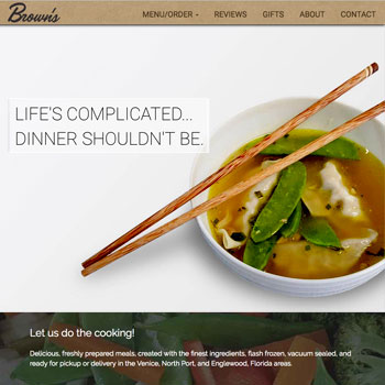 Web site Design for Brown's Meals in Venice, Florida