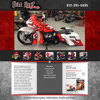 Website Design for Live Fast Customs