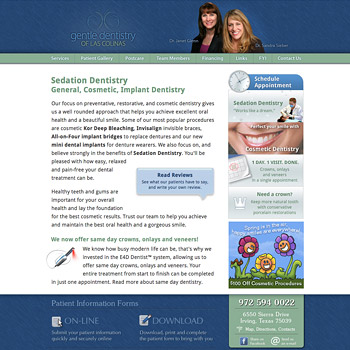 Website Design for Gentle Dentistry of Las Colinas